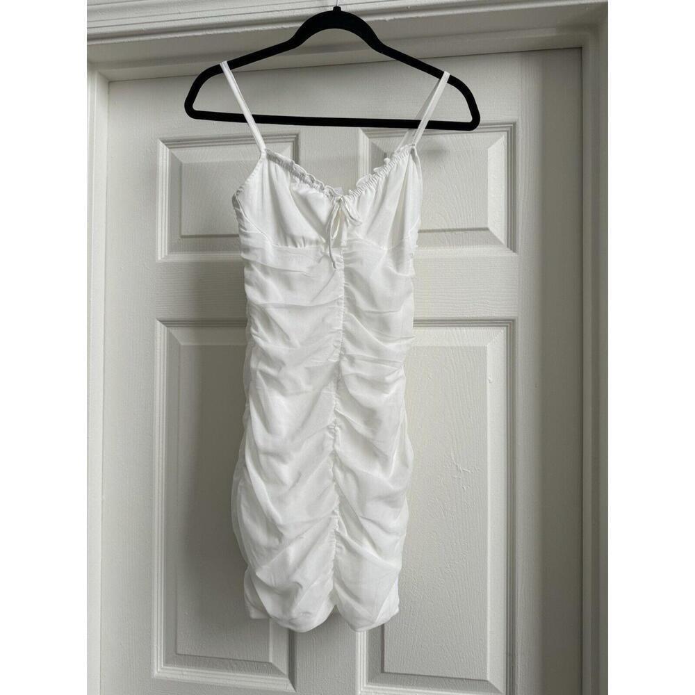 Coquette White Ruched Dress Size Small NWT